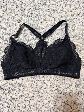 Victoria's Secret Black Lace Logo Bralette